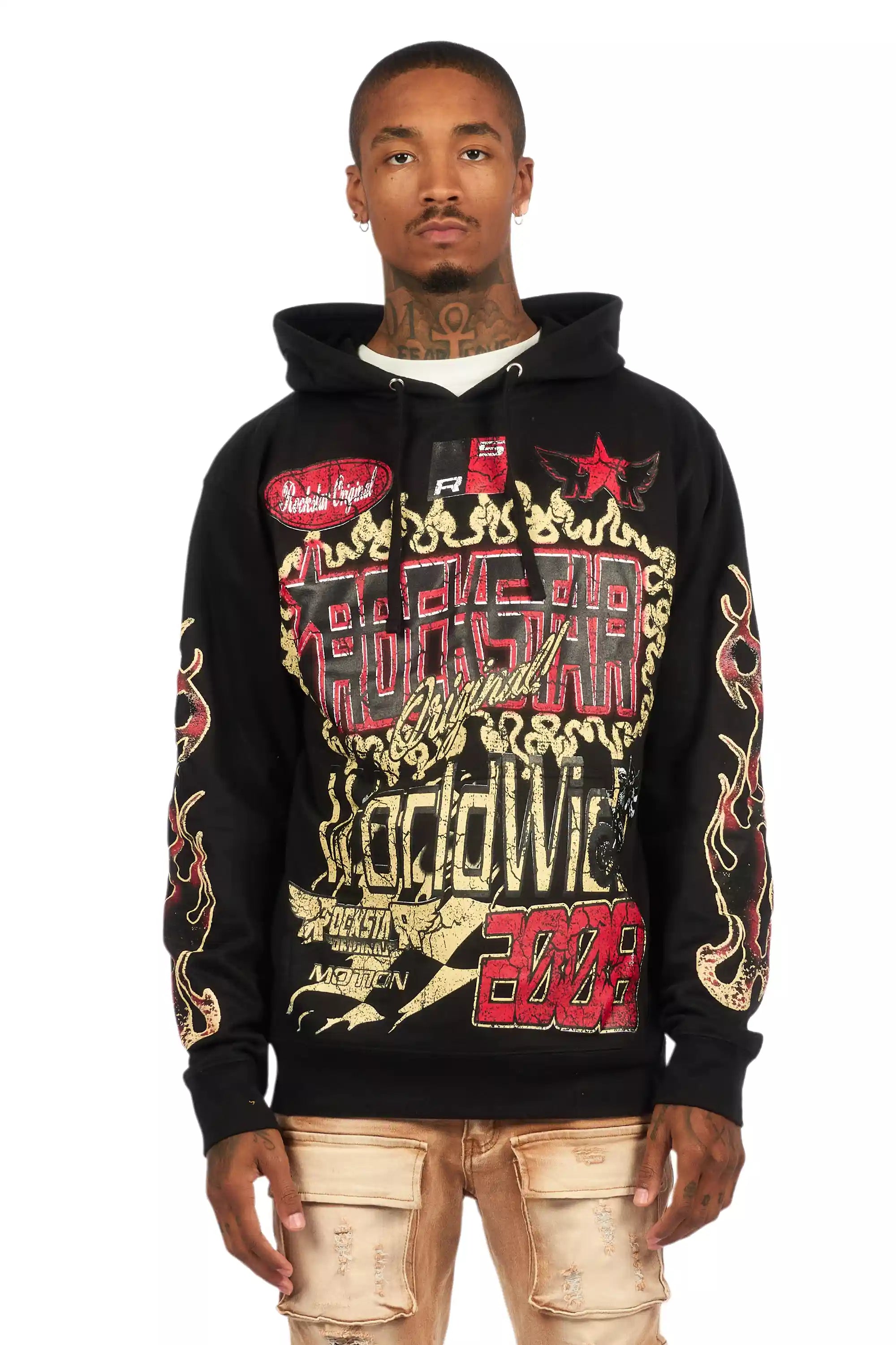 Deangelo Black/Red Graphic Hoodie