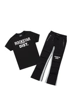 Boys Antoon  Black T-Shirt Stacked Flare Set