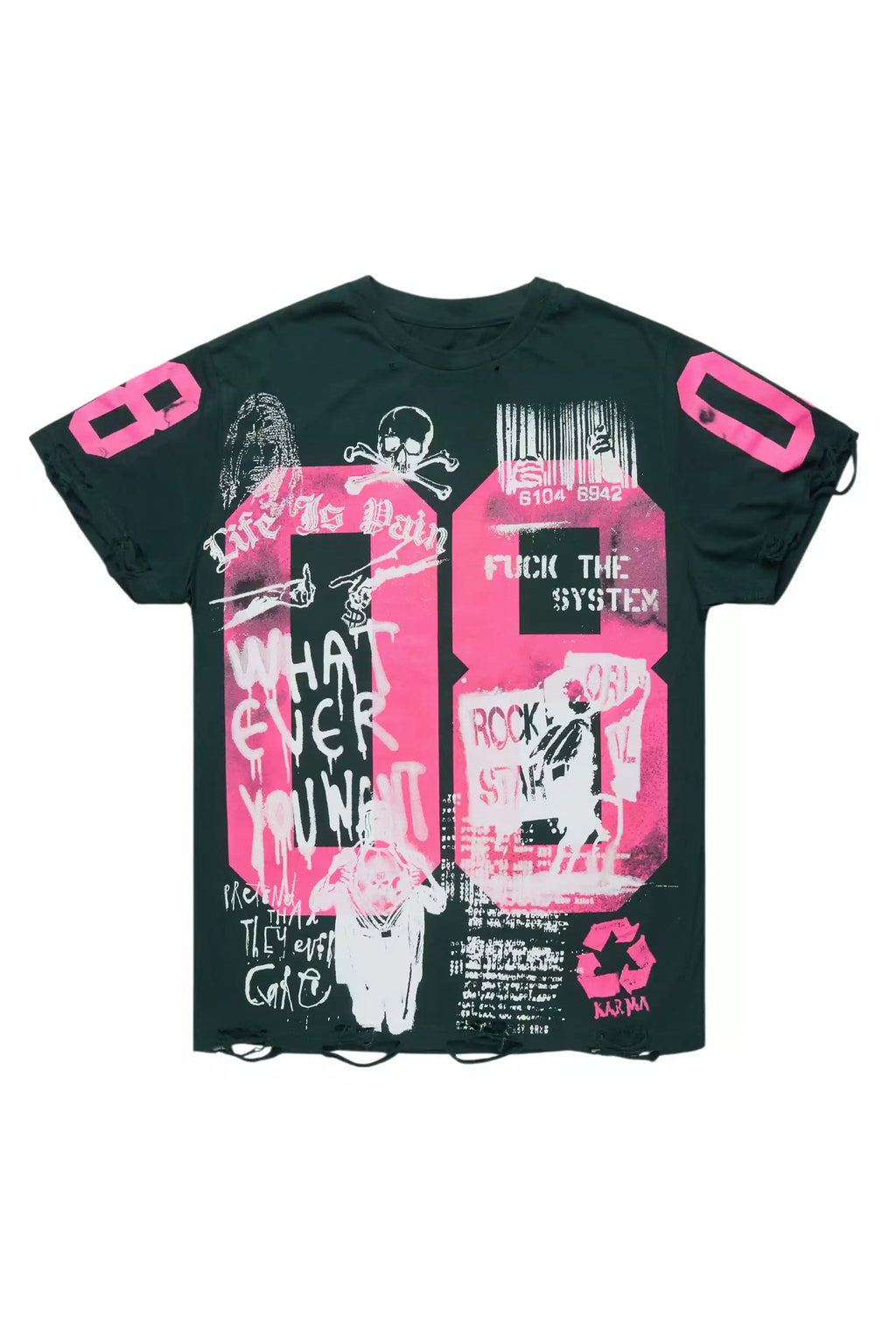 Kammile Green/Pink Oversized T-Shirt