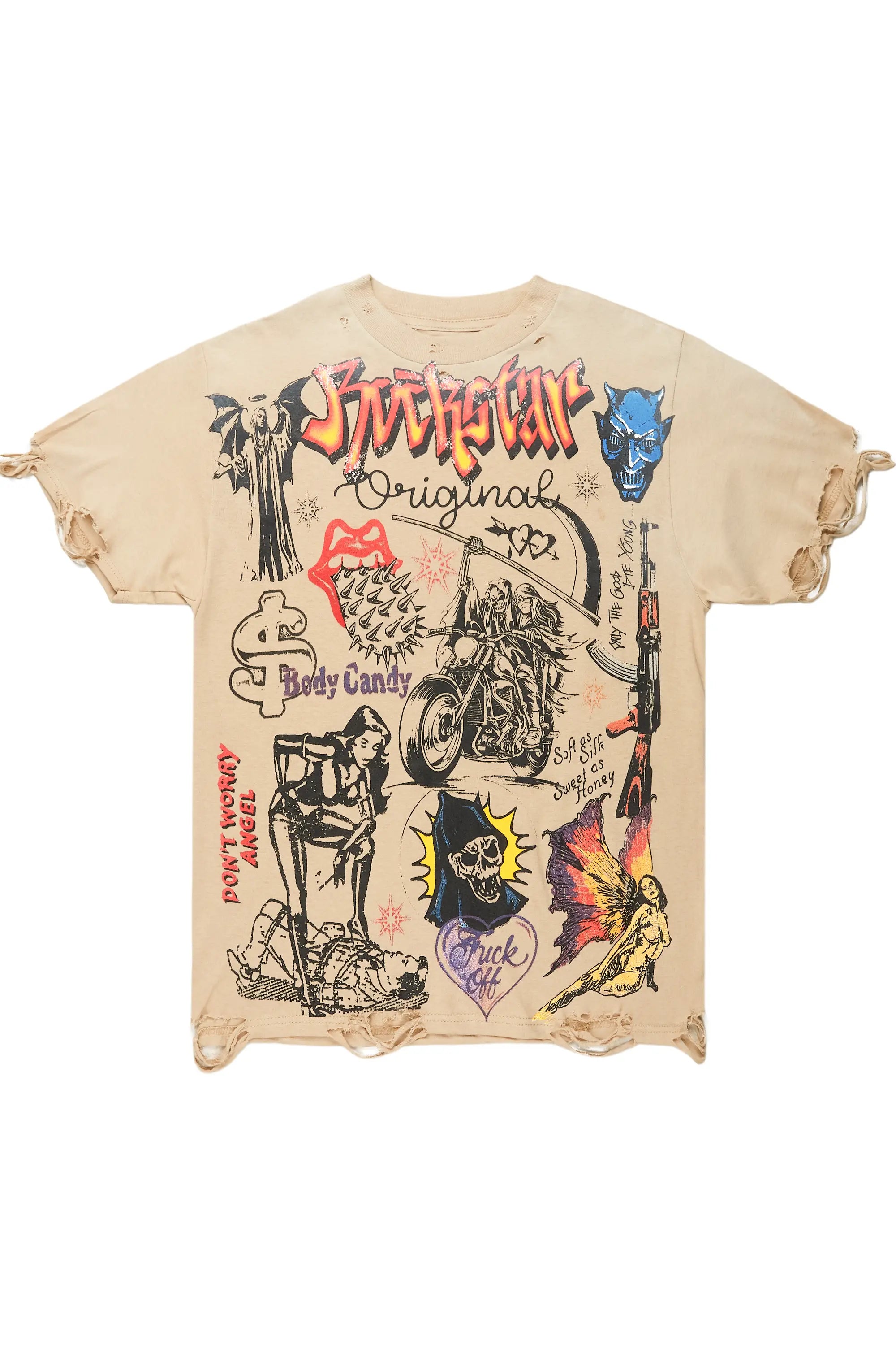 Daisia Beige Oversized T-Shirt