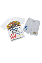 Colorful Race White/Grey T-Shirt Short Set