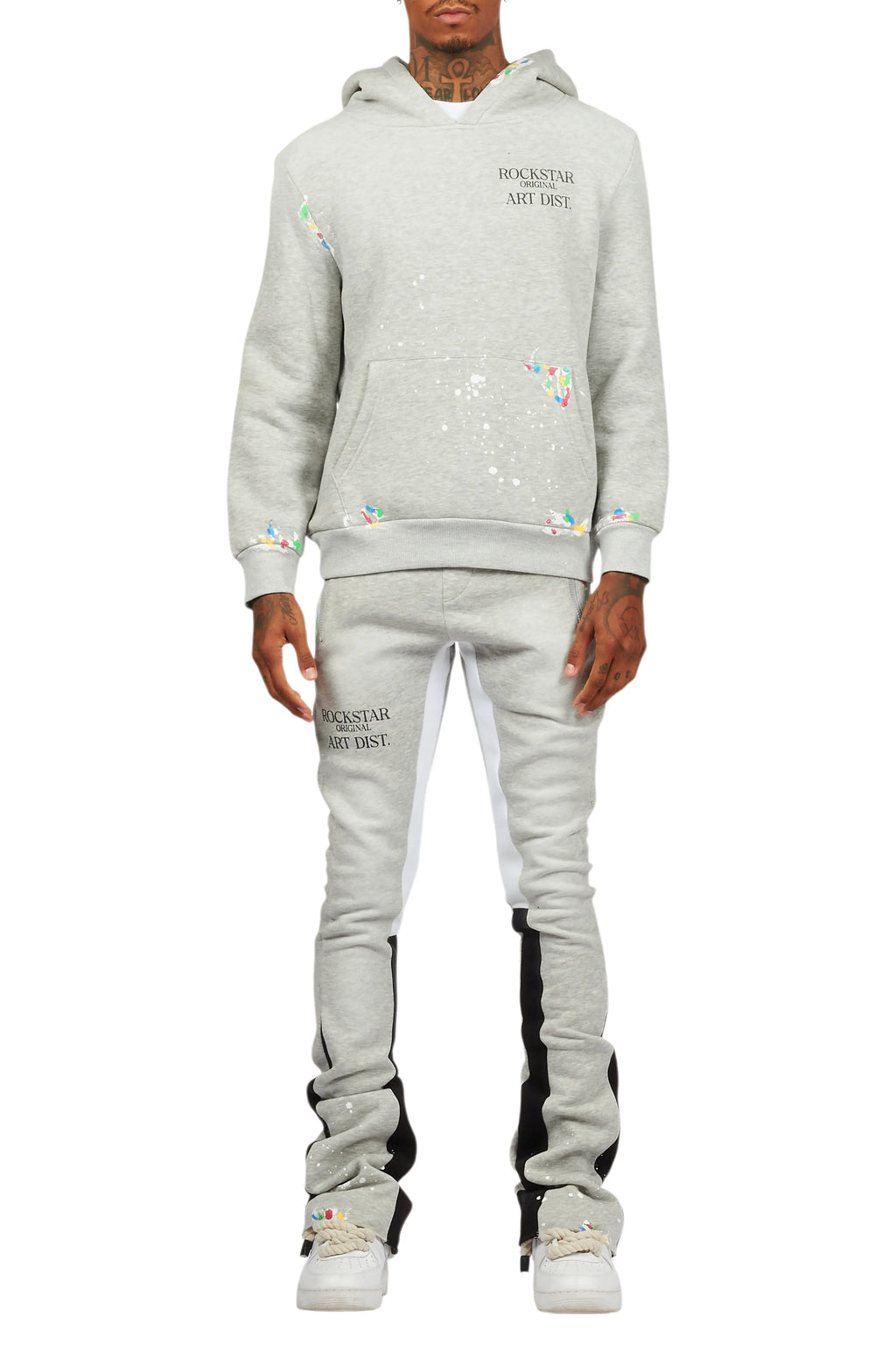 Rockstar Art Dist. Heather Grey Hoodie/Stacked Flare Set