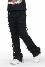 Boys Shake Jet Black Stacked Flare Jean