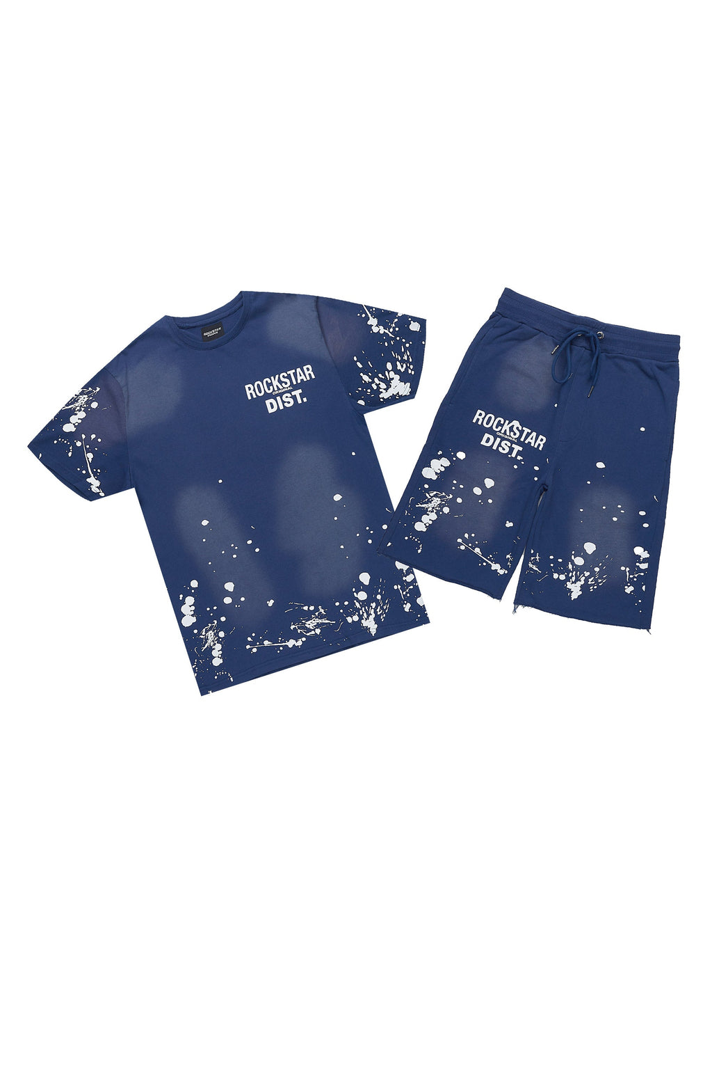 Rafix Navy Graphic T-Shirt Short Set