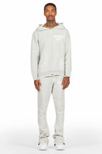 Lake Grey Mohair Knit Track Set