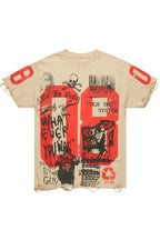 Grill Beige Graphic Oversized T-Shirt