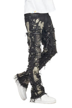 Laban Black Bleach Stacked Flare Jean