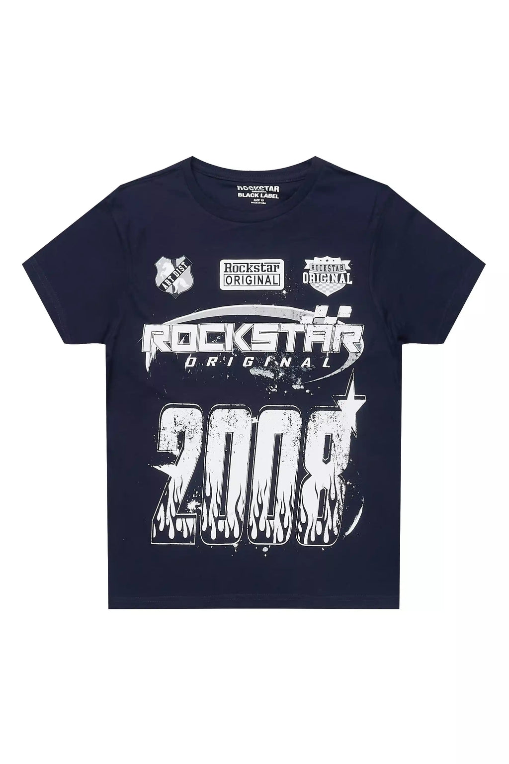 Boys Amos Navy/White Graphic T-Shirt