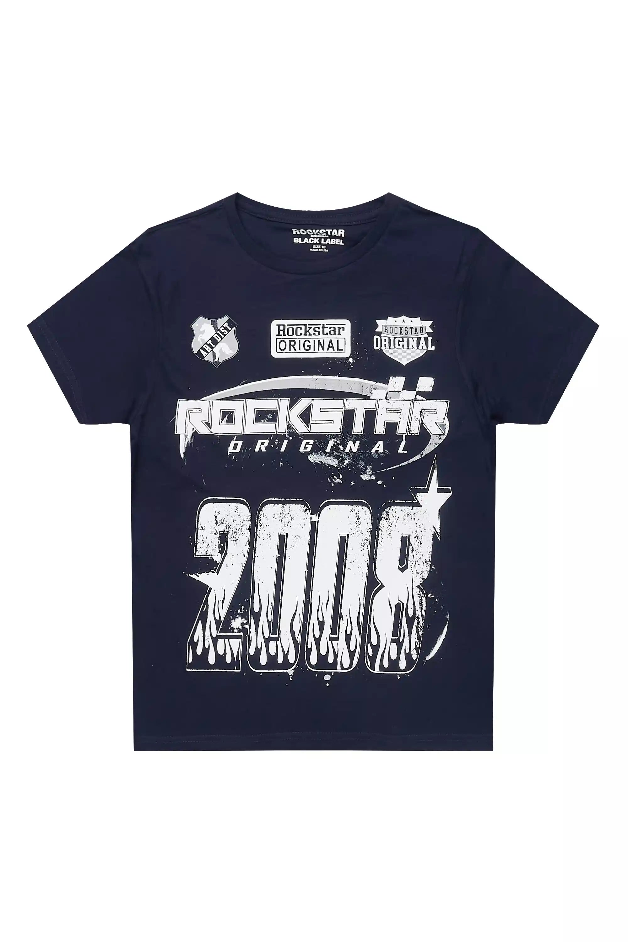 Boys Amos Navy/White Graphic T-Shirt