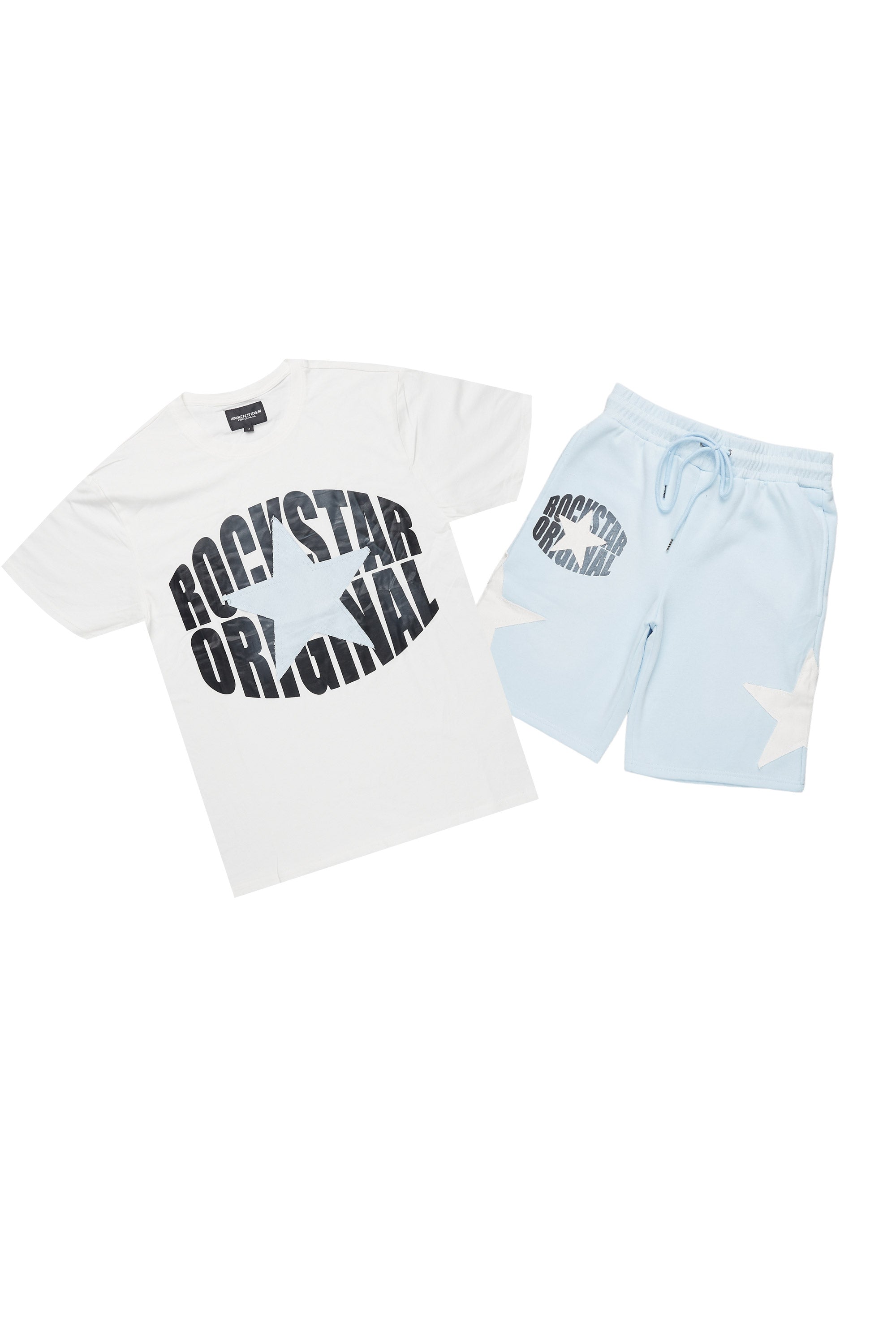 Sarge White/Blue T-Shirt/Short Set