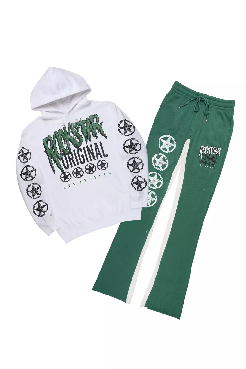 Wizzurd White/Green Hoodie Stacked Track Set