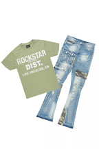 Lake Green T-Shirt/Stacked Flare Jean Bundle