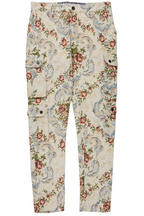 Kader Beige Multi Tapestry Cargo Jean