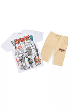 Shootah White/Beige T-Shirt Short Set