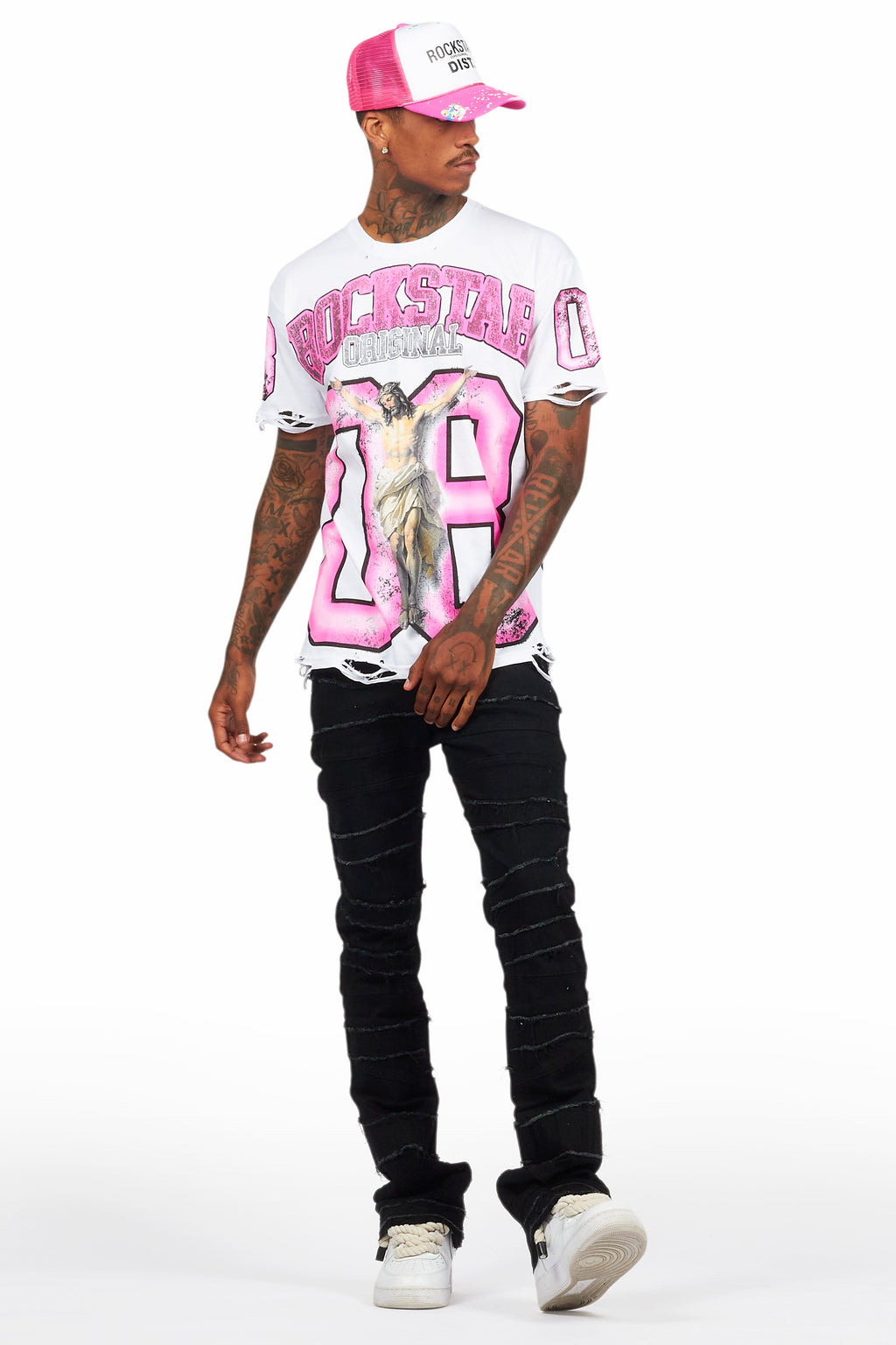 Franko Jet Black Stacked Flare Jean