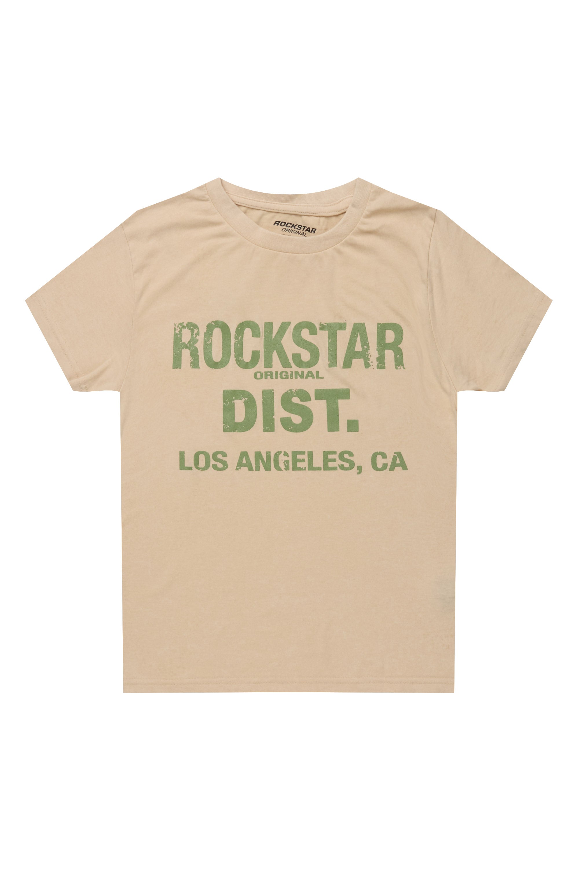 Boys Koen Vintage Sand/Green Graphic T-Shirt