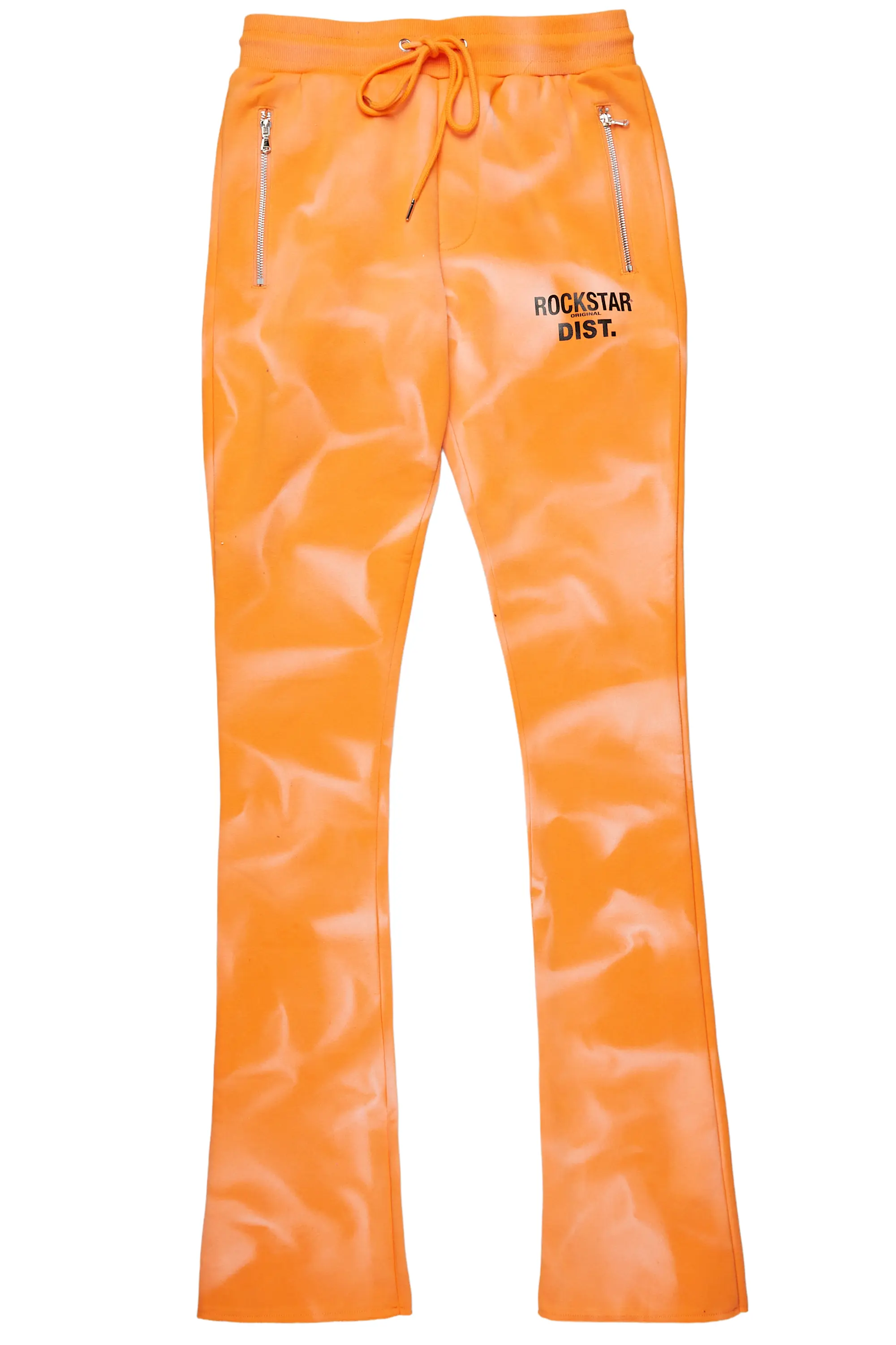 Mallor Orange Graphic Stacked Flare Pant