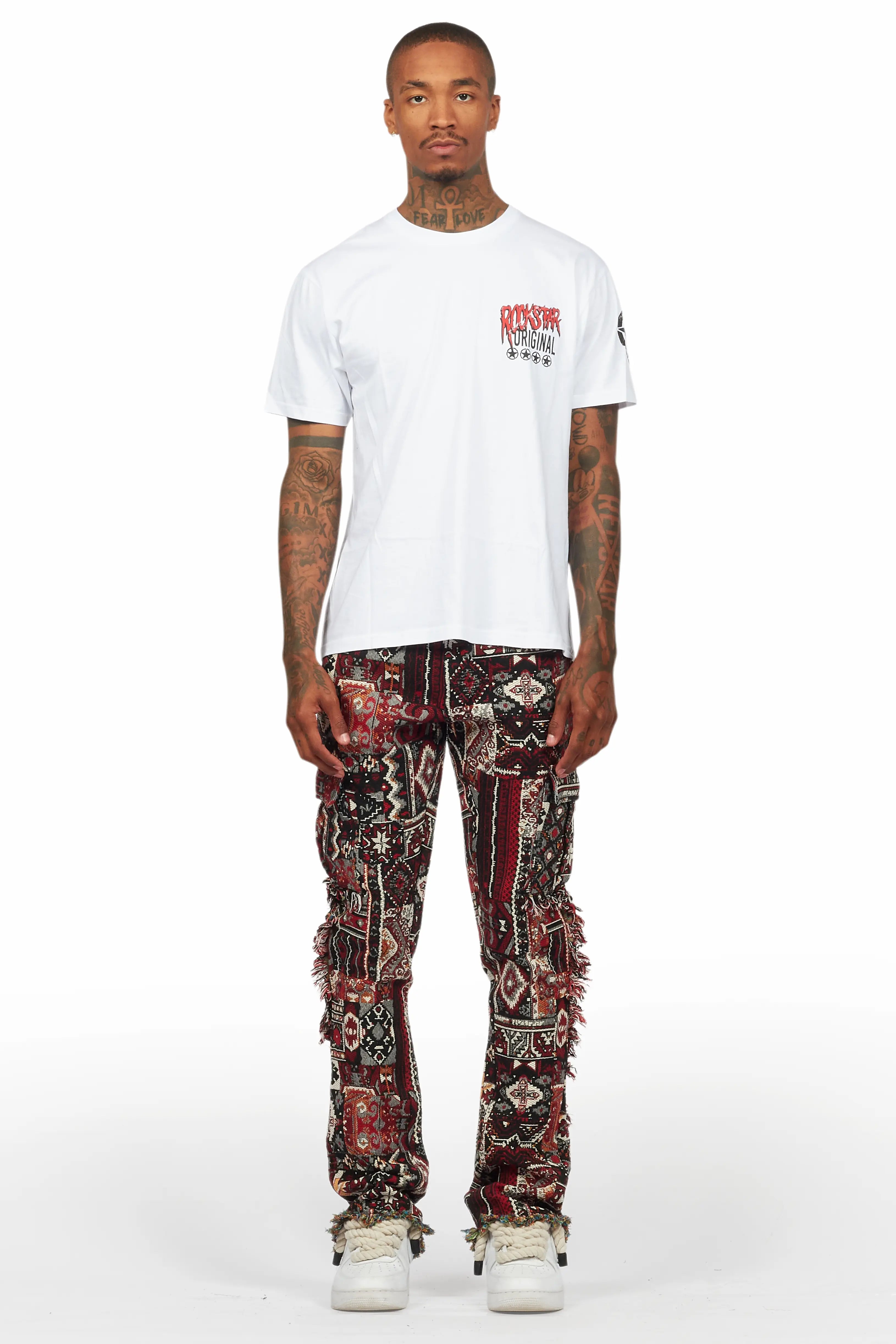 Wizzurd White/Red T-Shirt/Tapestry Jean Bundle