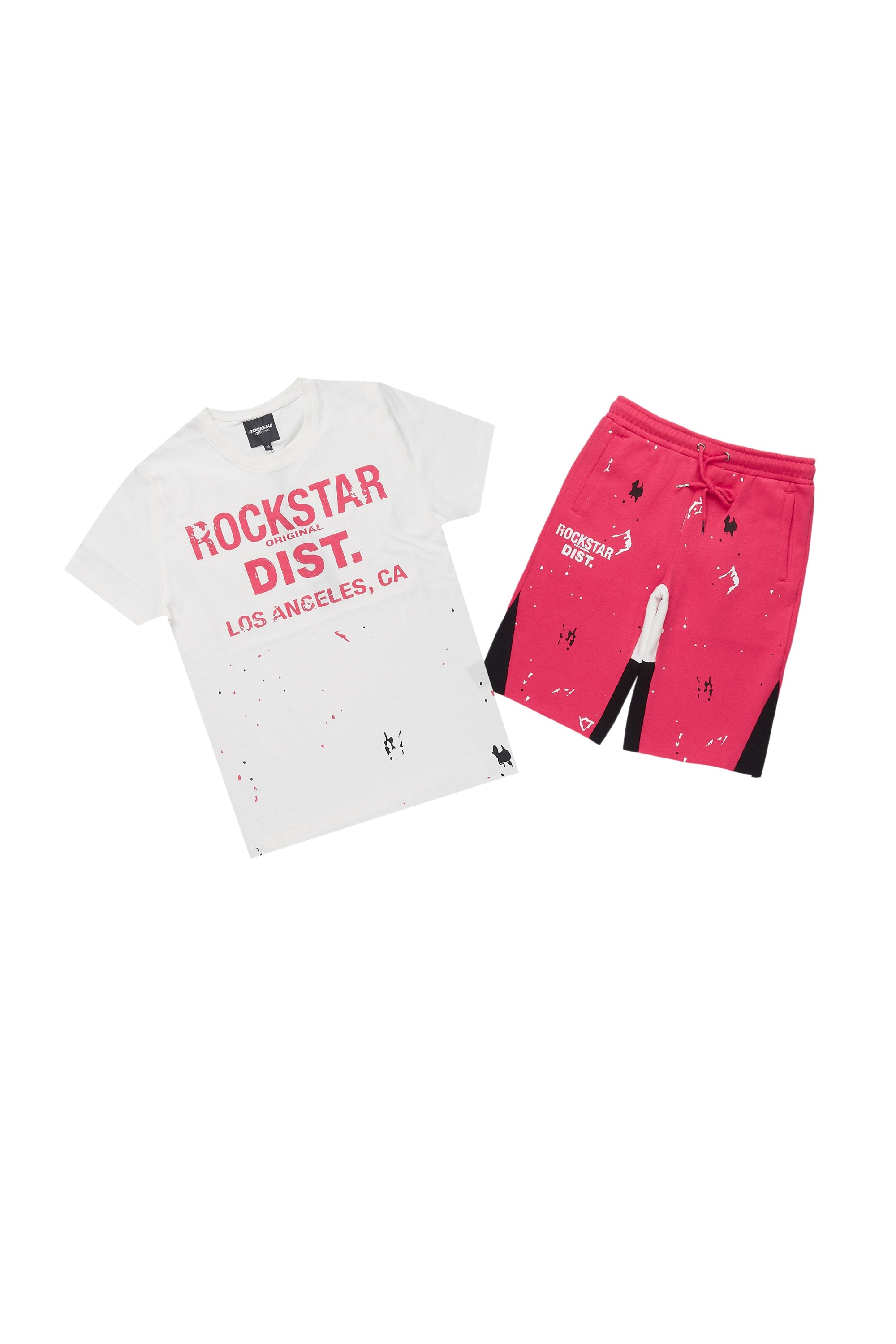 Girls Scottie White/Pink Short Set