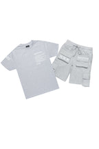 Jash Heather Grey/White Short Set