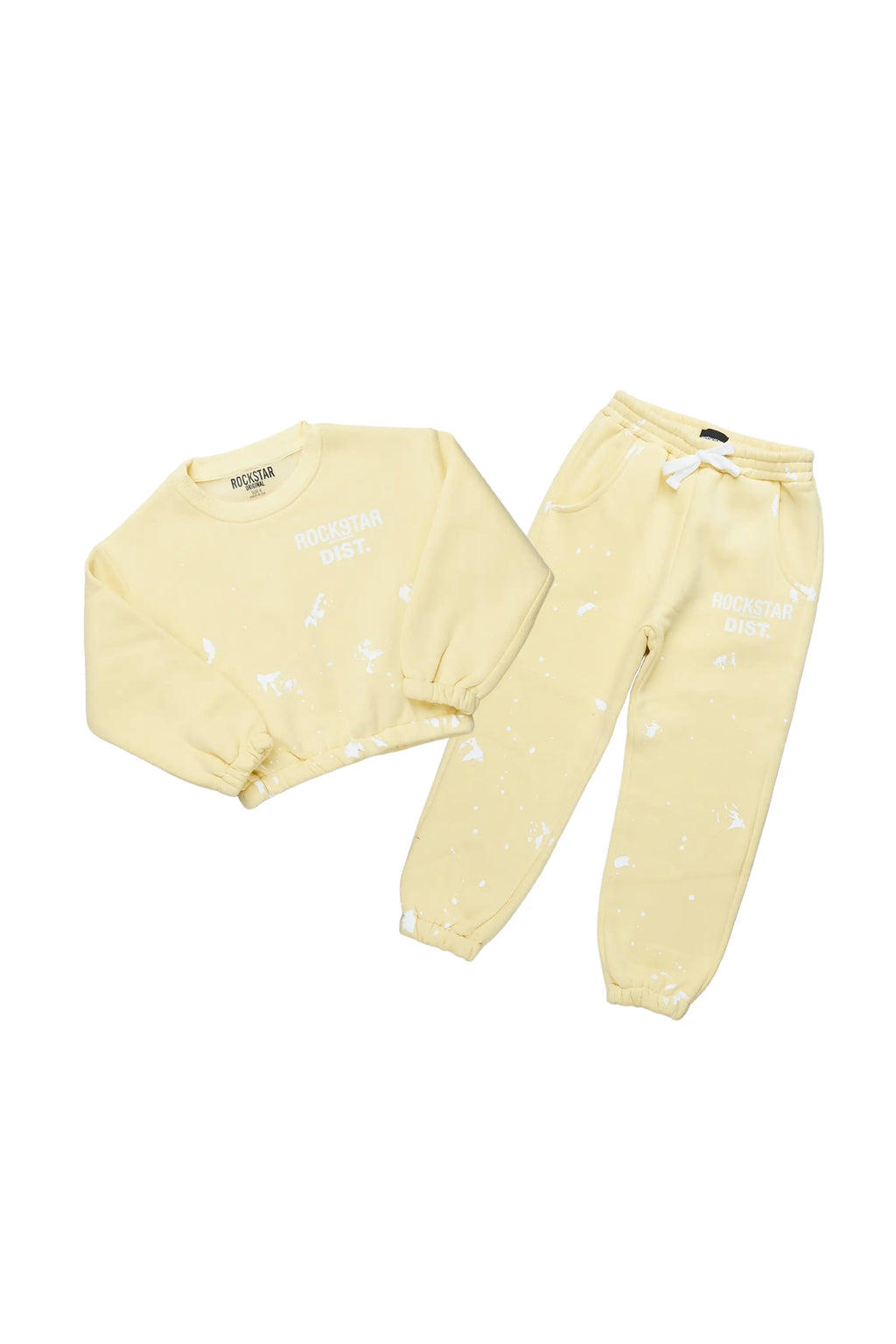 Girls Hadley Yellow Crop Top Pant Set