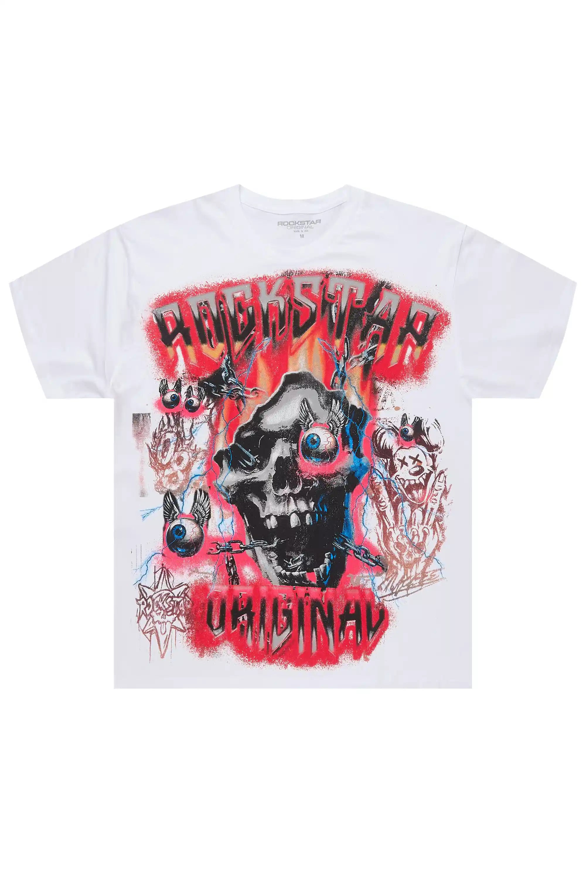 Styx White/Red Oversized Graphic T-Shirt