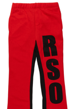 Boys Uko Red Stacked Baggy Flare Pant