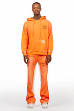 Rockstar Art Dist. Orange Hoodie/Baggy Track Pant Set