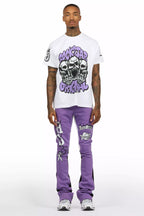 Rune Purple/White T-Shirt/Stacked Flare Track Set