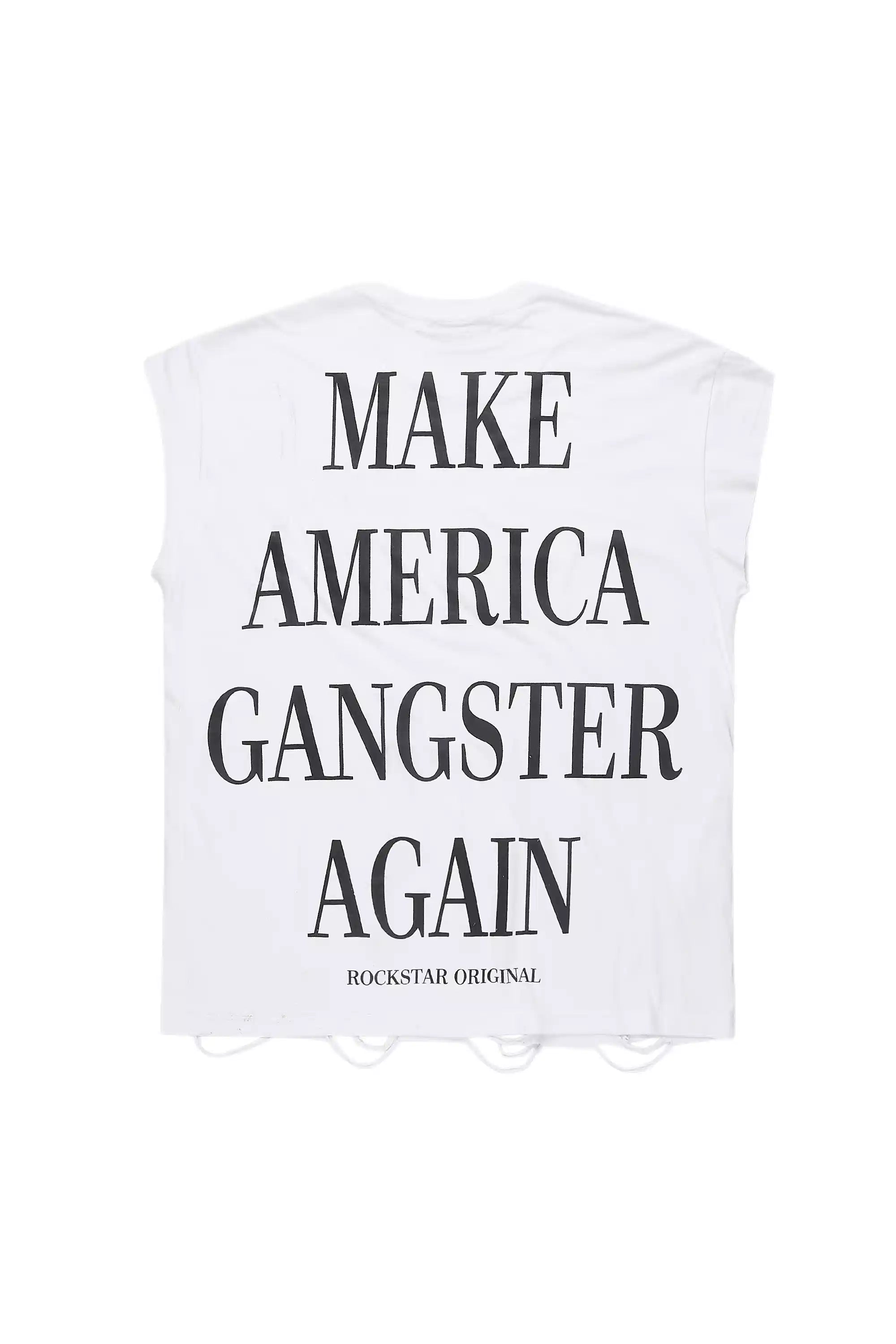 Drako White Graphic Muscle T-Shirt