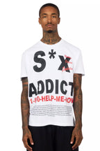 Addict White Graphic T-Shirt