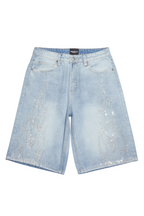 Amasa Light Blue Rhinestone Jort