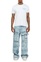 Lake White/Blue T-Shirt/Baggy Fit Cargo Jean Set