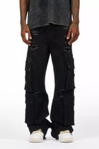 Keylor Black Distressed Baggy Fit Jean