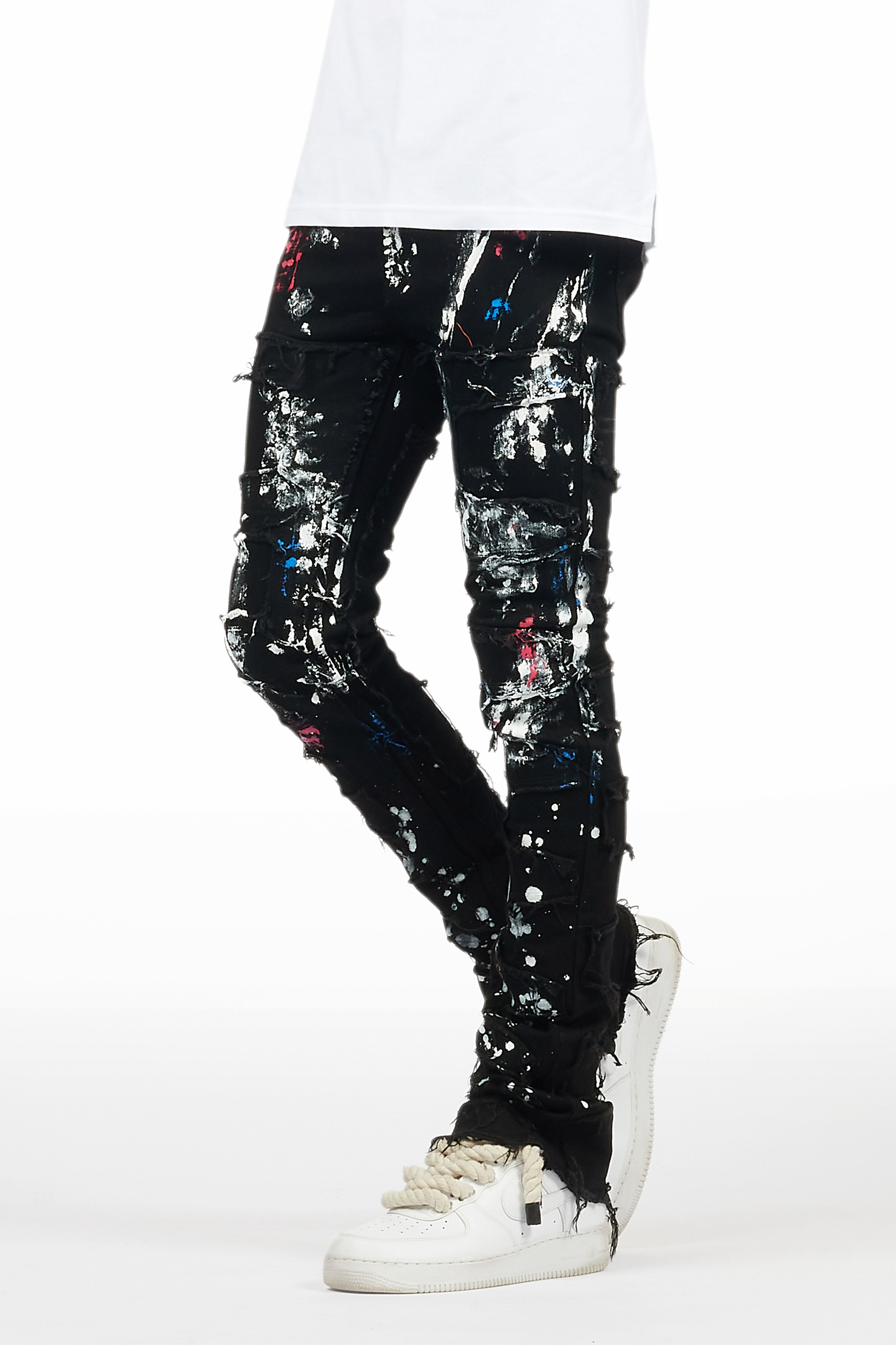 Dallin Black Painter Stacked Flare Jean