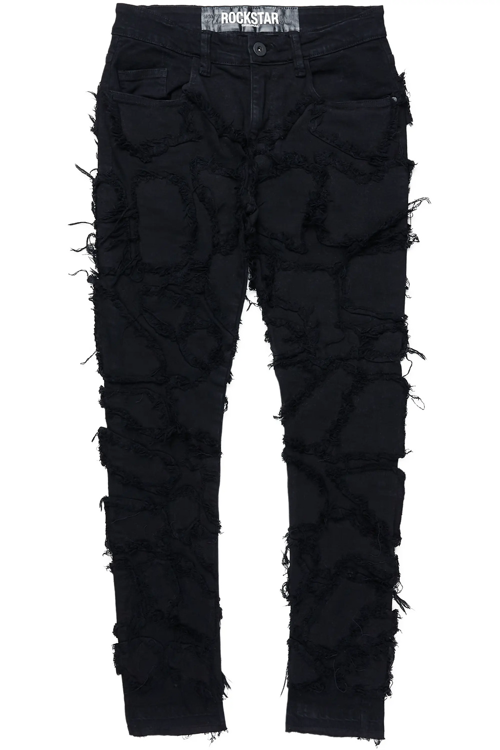 Hakim Jet Black Patchwork Skinny Fit Jean