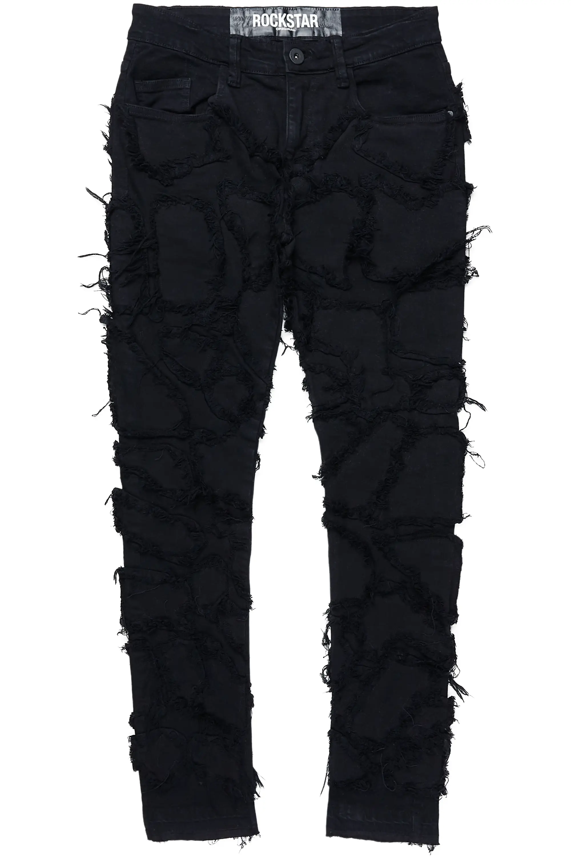 Hakim Jet Black Patchwork Skinny Fit Jean