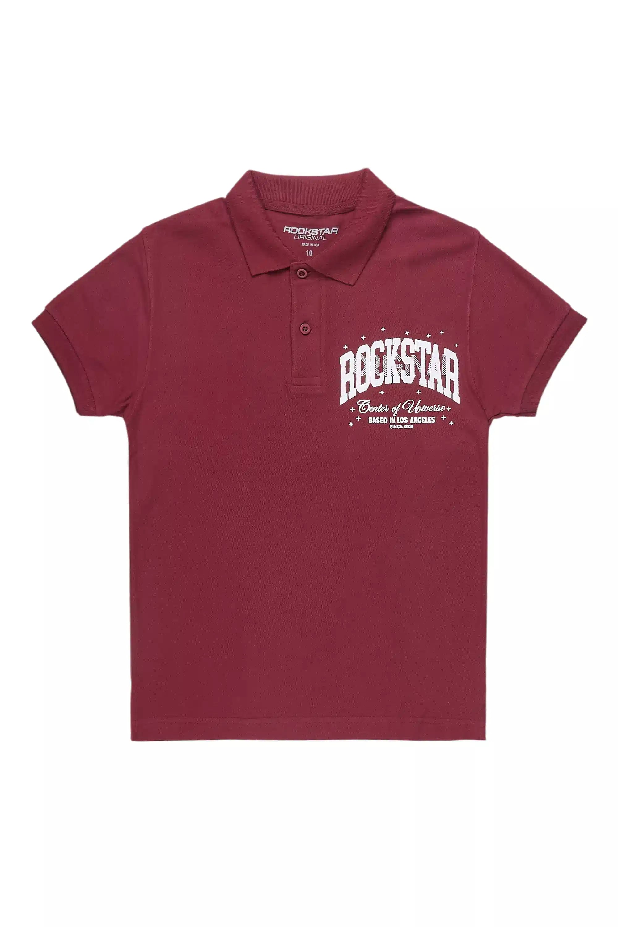 Boys Ruffo Burgundy/White Polo