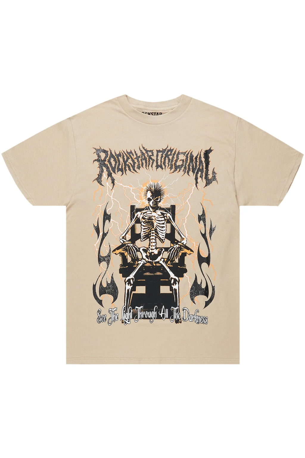 Deathrown Beige Graphic T-Shirt