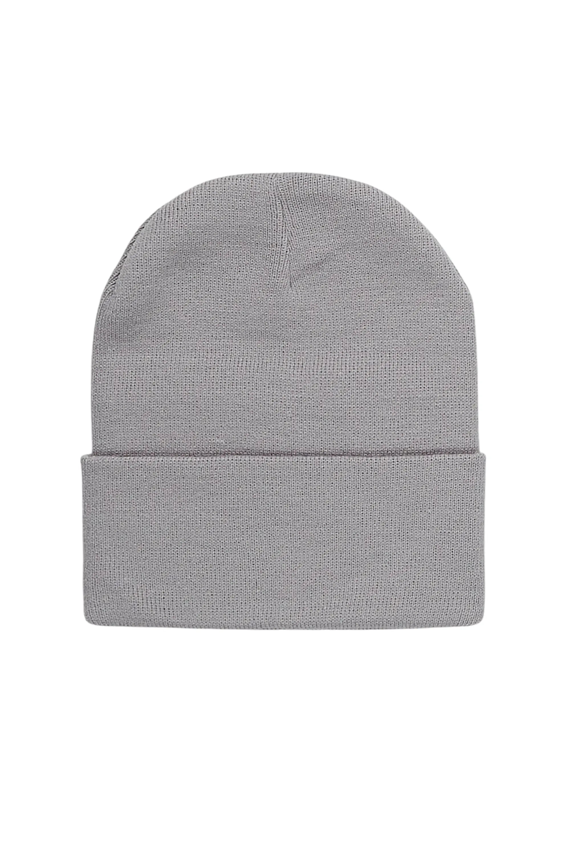 Womens Grey Basic Beanie