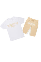 Sana White/Beige T-Shirt Short Set