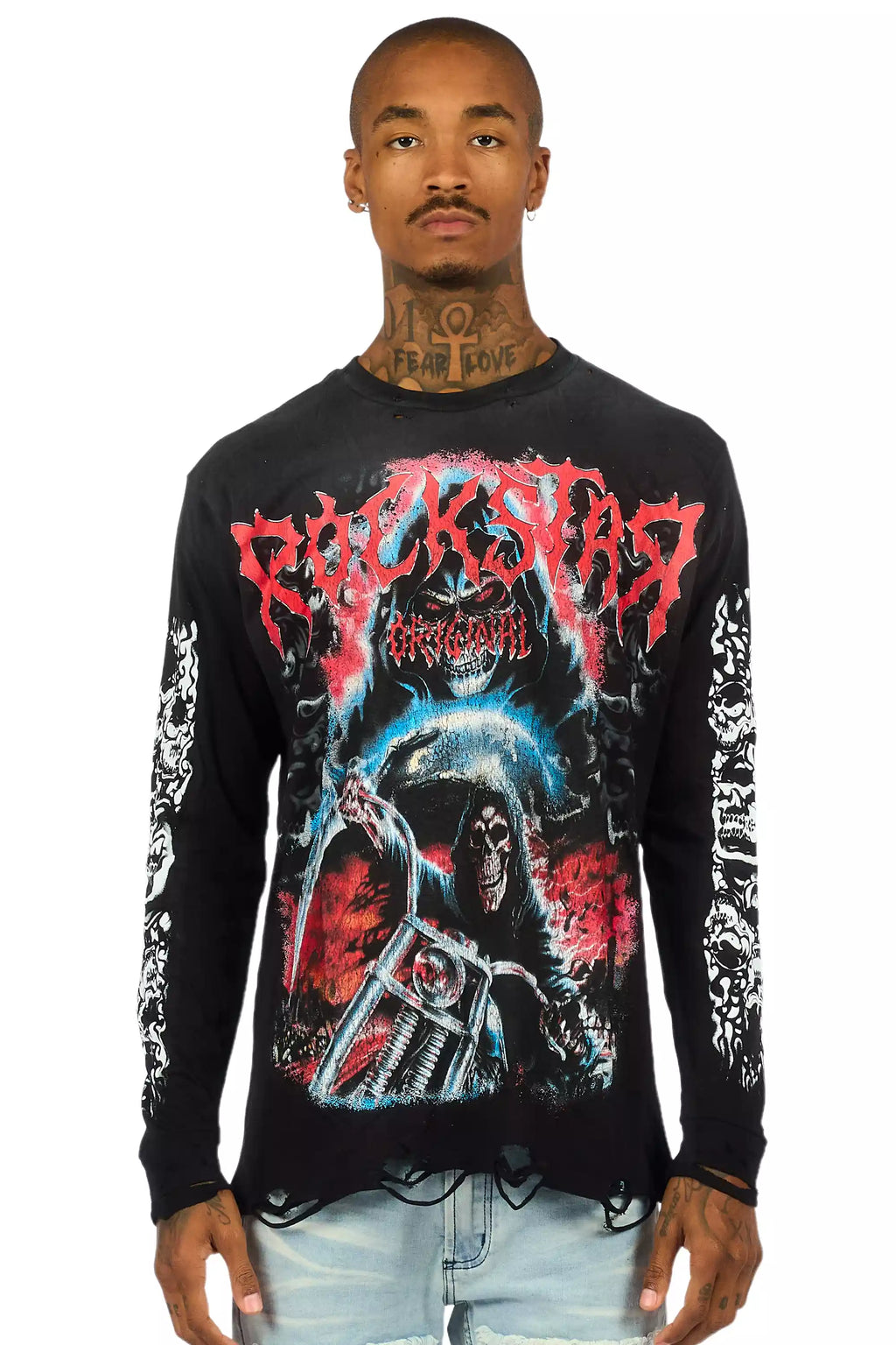 Dravon Black Long Sleeve Graphic T-Shirt