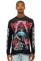Dravon Black Long Sleeve Graphic T-Shirt