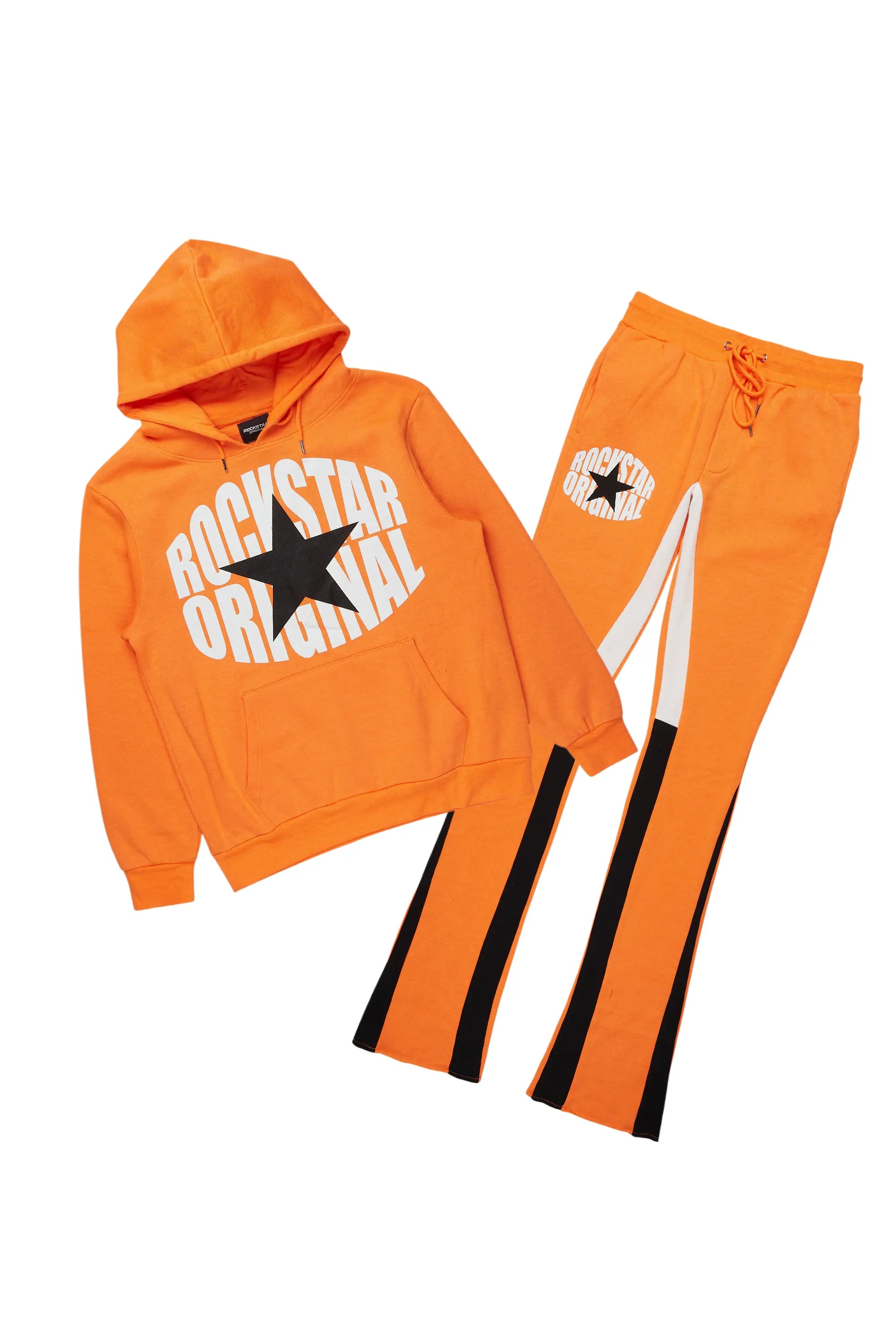 States Orange Hoodie Stacked Flare Track Set