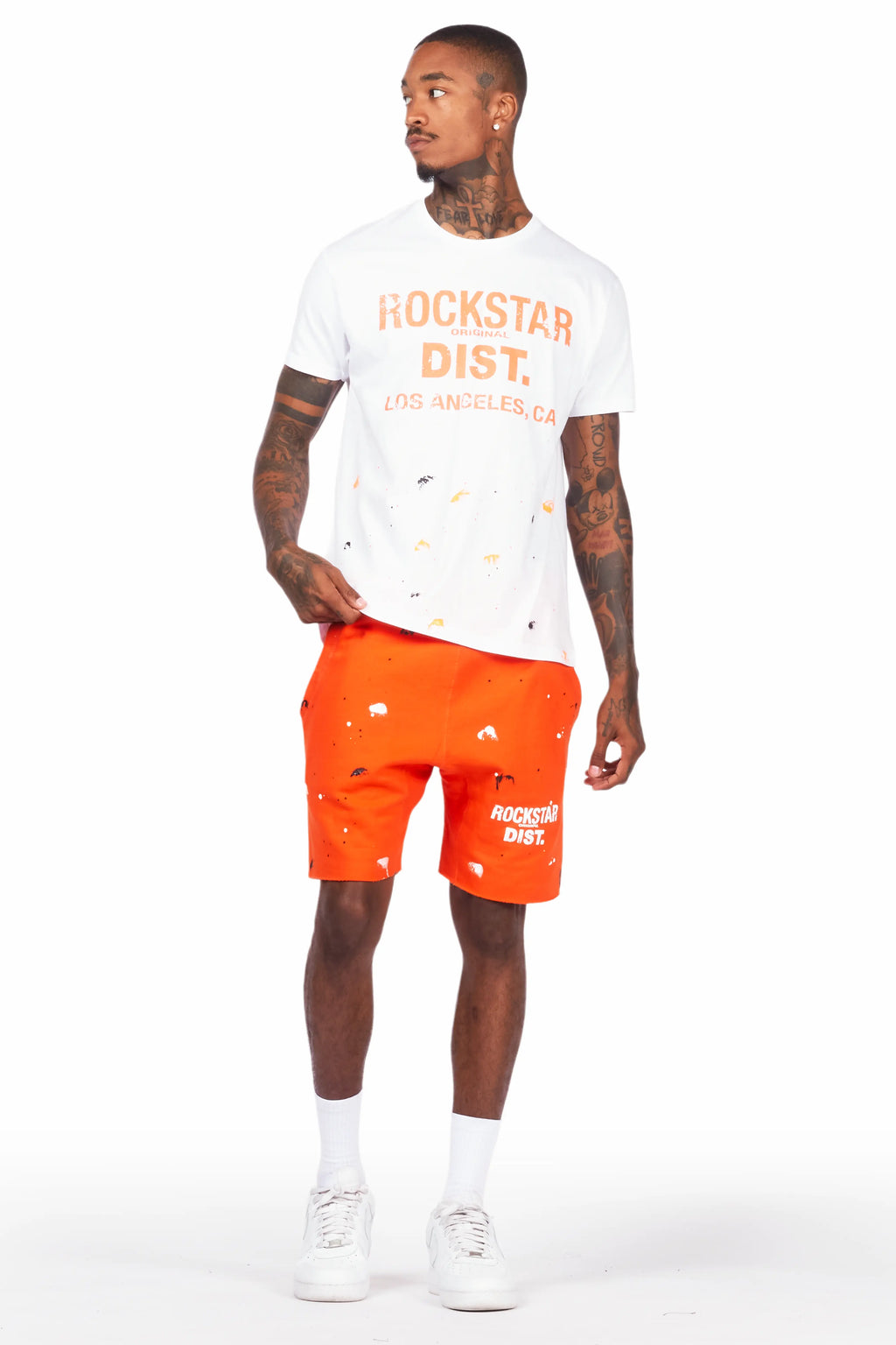Scottie White/Orange Short Set