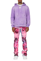 Baki Purple Distressed Hoodie