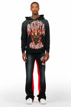 HDStar Black/Red Hoodie/Baggy Track Pant Set
