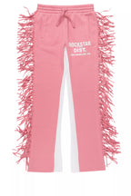 Girls Kendra Pink Fringe Stacked Flare Pant