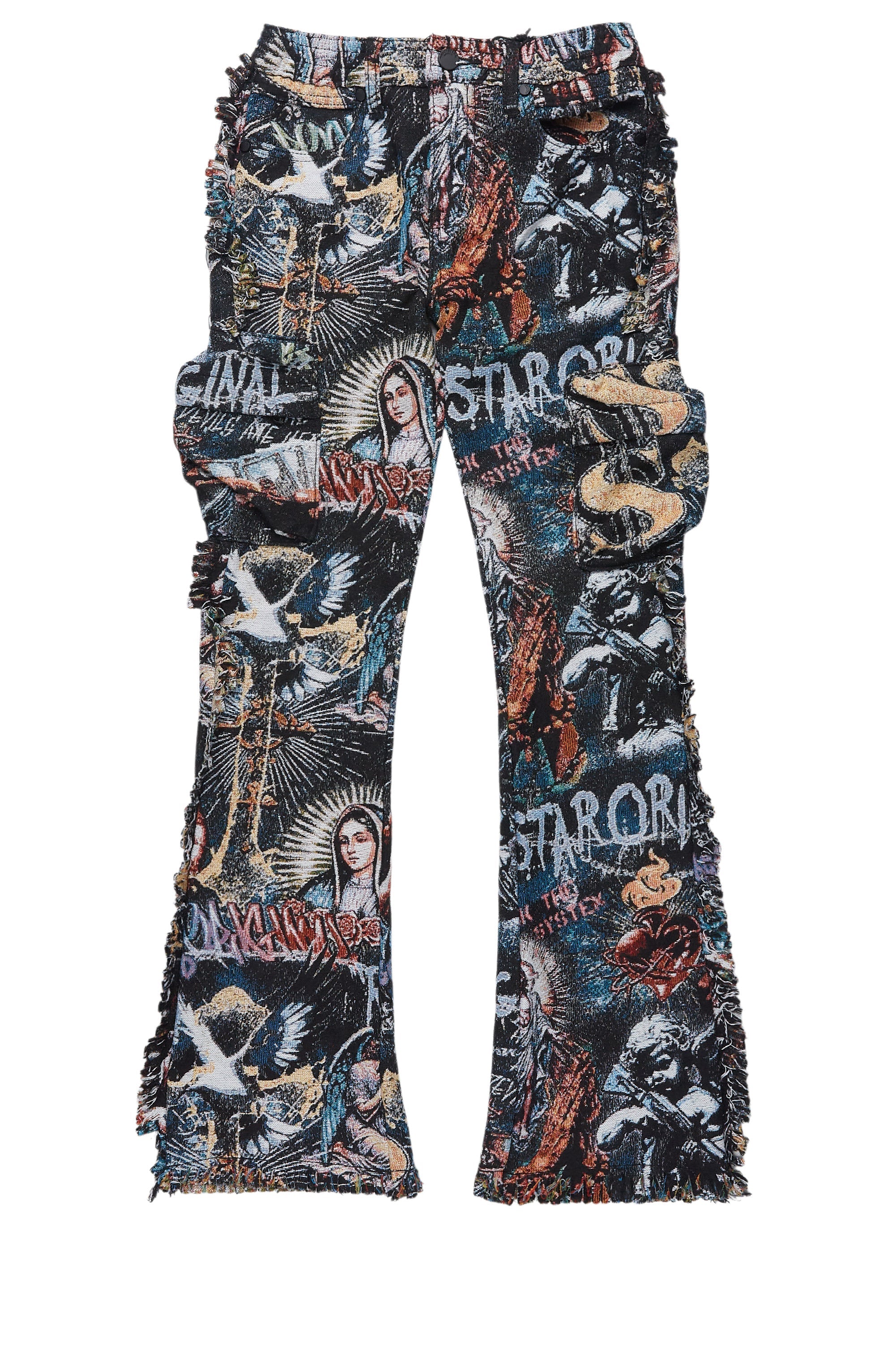 Boys Dalai Multi Stacked Tapestry Flare Jean