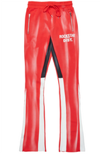 Firoz Red Graphic Stacked Flare Pant